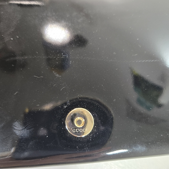 Gucci Tom Ford Black & Gold Patent Leather Clutch Bag - Picture 10 of 13